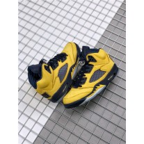 Nike Air Jordan 5 Retro "Michigan" Men's Amarillo/College Navy-Amarillo Basketball Shoes CQ9541-704