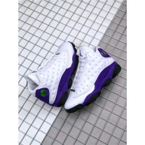 Nike Air Jordan 13 Retro "Lakers" Men's White/Black-Court Purple-University Gold Basketball Shoes 414571-105