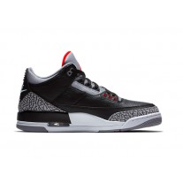 Men's Nike Air Jordan 3 Retro "BLACK CEMENT" Basketball Shoes Black/Cement Grey-White-Fire Red 854262-001