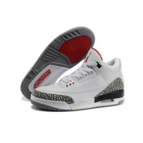 Men's Nike Air Jordan 3 Retro White Cement Basketball Shoes White/Black/Gym Red