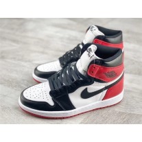 Nike Air Jordan 1 Retro Satin "Black Toe" GS White/Black/Red Basketball Shoes