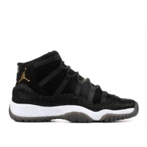 Men's/Women's Air Jordan 11 GS Velvet "Heiress" Basketball Shoes Black/Metallic Gold-White 852625-651
