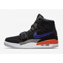 Men's Nike Air Jordan Legacy 312 "Knicks" Basketball Shoes Black/Rush Blue-Brilliant Orange AV3922-048