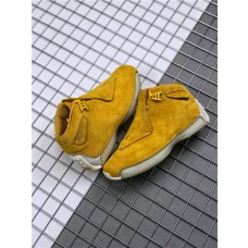 Nike Air Jordan 18 Retro Yellow Suede Men's Yellow Ochre/Yellow Ochre-Sail Basketball Shoes AA2494-701