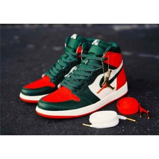 Solyfly x Nike Air Jordan 1 High OG Men's Orange/Green Basketball Shoes