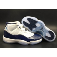 Nike Air Jordan 11 Retro "UNC" GS White/Midnight Navy-University Blue Basketball Shoes 378038-123