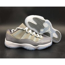 Nike Air Jordan 11 Retro Low "Cool Grey" GS Medium Grey / White - Gunsmoke Basketball Shoes 528896-003
