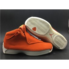 Nike Air Jordan 18 Retro Orange Suede Men's Campfire Orange/Campfire Orange-Sail Basketball Shoes AA2494-801