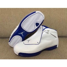 Nike Air Jordan 18 Retro "Sport Royal" Men's White/Sport Royal-White-Metallic Silver Basketball Shoes AA2494-106