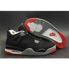 Nike Air Jordan 4 Retro Bred Men's Black/Cement Grey/Summit White/Fire Red Basketball Shoes 308497-060