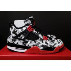 Nike Air Jordan 4 Retro "Tattoo" Men's Black/Fire Red/Black/White Basketball Shoes BQ0897-006