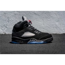 Nike Air Jordan 5 Retro Men's Black/Metallic Silver/Varsity Red Basketball Shoes 440888-010