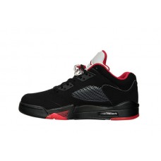 Men's Air Jordan 5 Retro Low "Alternate 90" Basketball Shoes Black/Gym Red/Metallic Hematite 819171-001