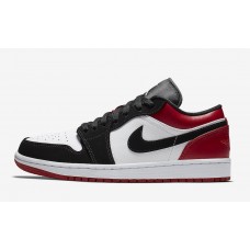 Men's Nike Air Jordan 1 Low "Black Toe" Basketball Shoes White/Black-Gym Red 553558-116