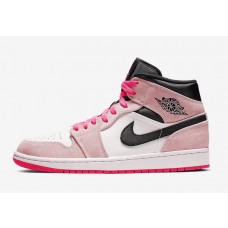 Men's Nike Air Jordan 1 Mid SE Basketball Shoes Crimson Tint/Hyper Pink 852542-801