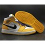 Nike Air Jordan 1 Retro Mid "Lakers" Men's/Women's Yellow/Purple/White/Black Basketball Shoes 852542-700