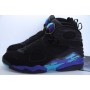 Nike Air Jordan 8 Retro "Aqua" Men's Black / True Red - Flint Grey - Bright Concord Basketball Shoes 305381-025