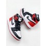 Nike Air Jordan 1 Retro Satin “Black Toe” Men's White/Black/Red Basketball Shoes CD0461-016